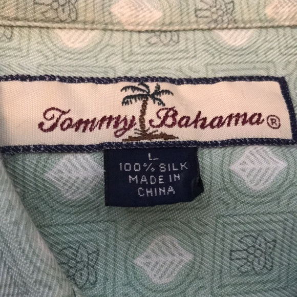 Tommy Bahama Silk Short Sleeve Shirt Large - Picture 7 of 9